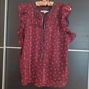 Loft ruffles blouse size L